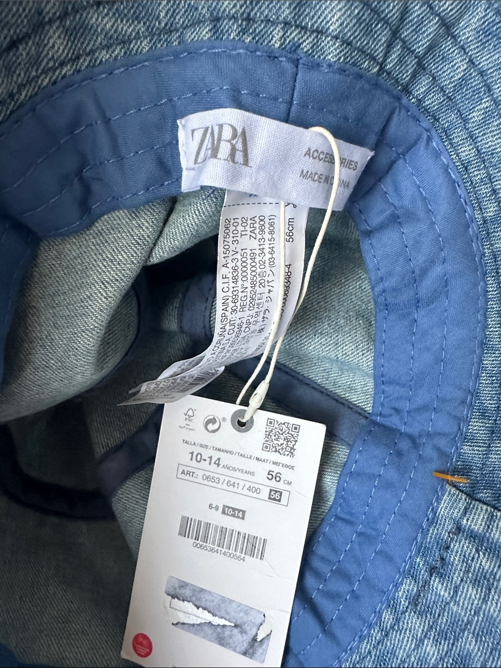 Zara Denim Bucket Hat in Light Blue - Picture 6 of 8